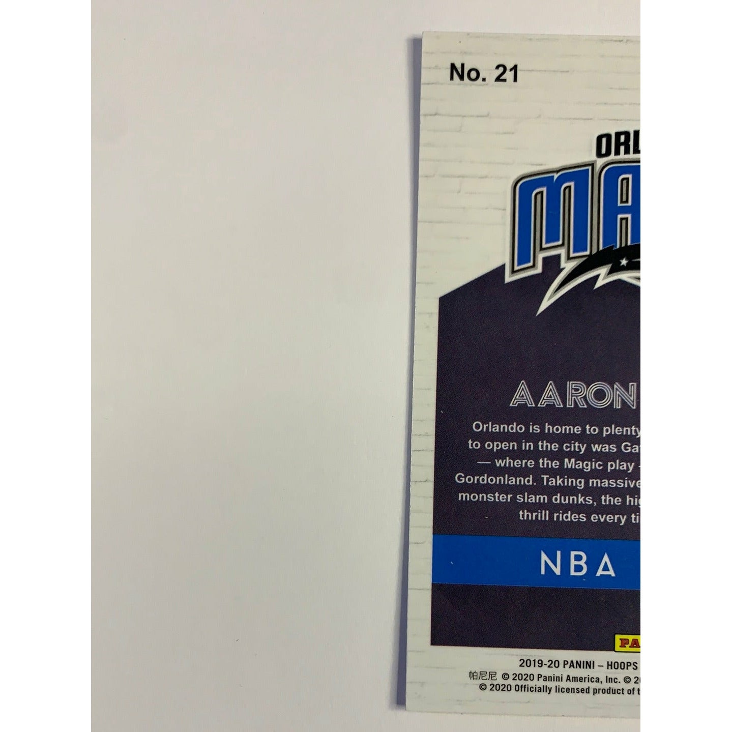 2019-20 Hoops Premium Stock Aaron Gordon NBA City | Local Legends Cards & Collectibles