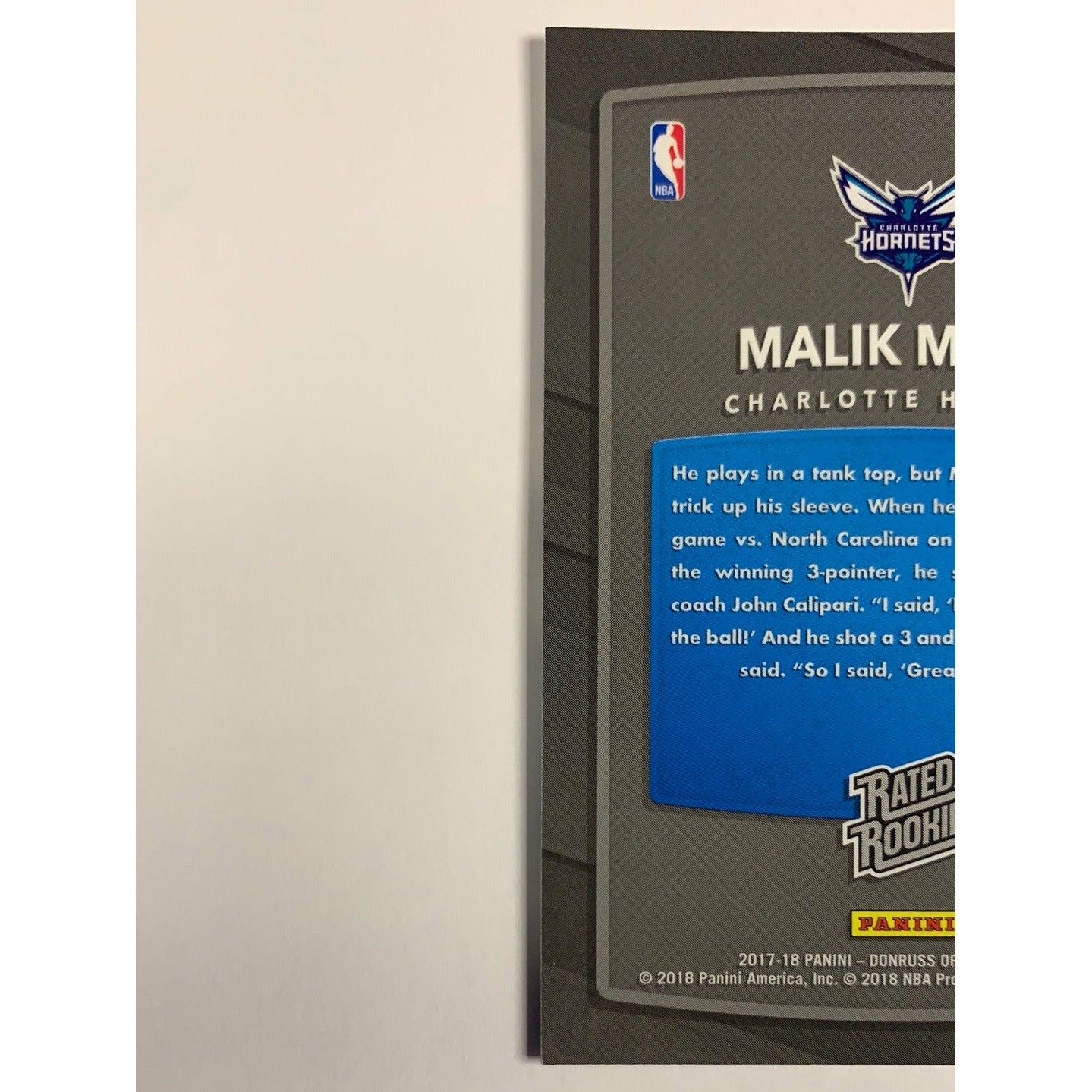 2017-18 Donruss Optic Malik Monk Rated Rookie | Local Legends Cards & Collectibles