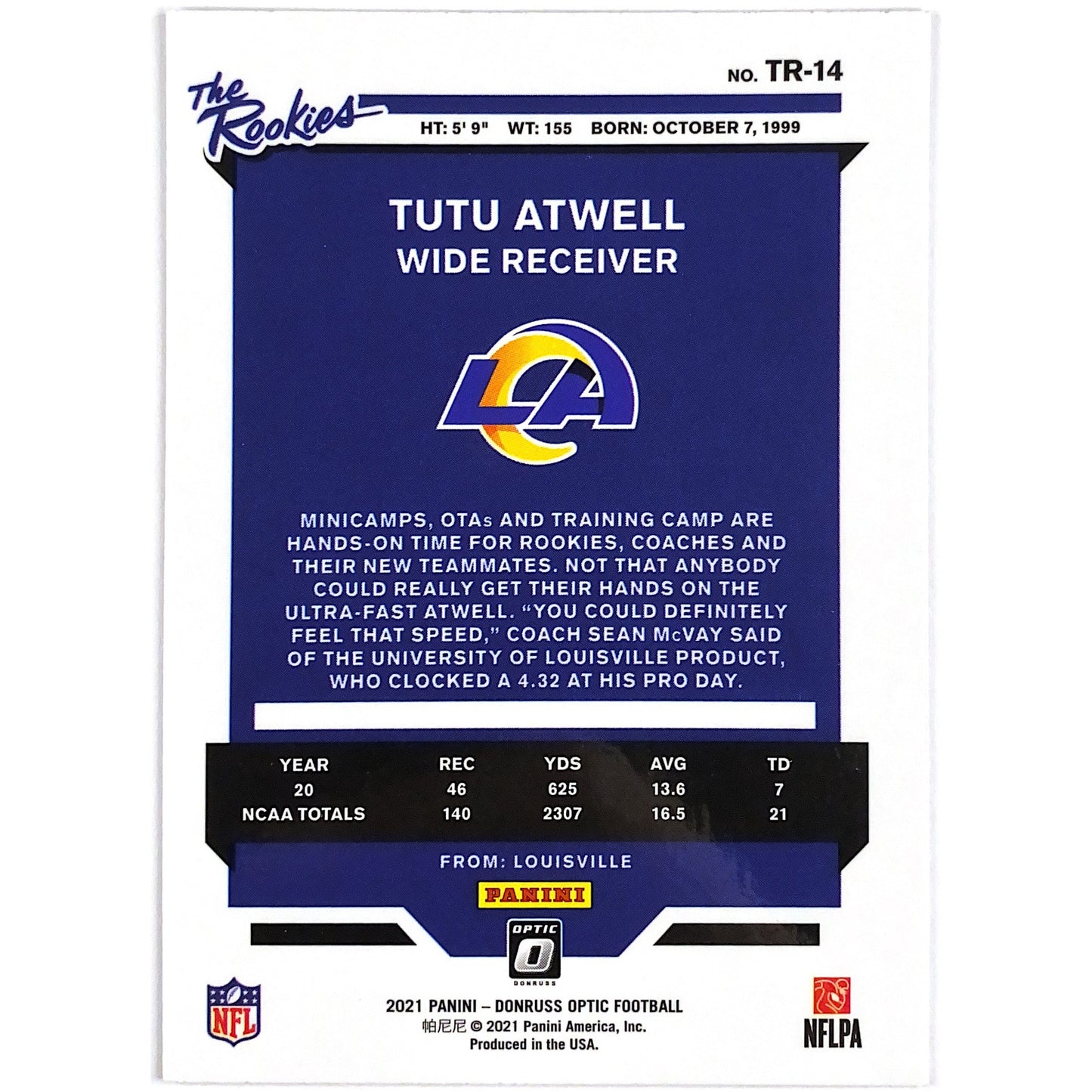 2021 Donruss Optic Tutu Atwell The Rookies | Local Legends Cards & Collectibles