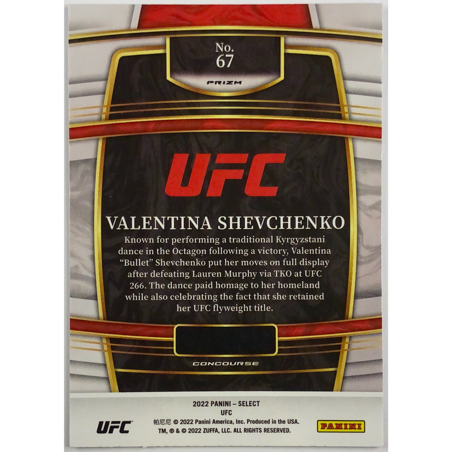 2022 Select Valentina Shevchenko Silver Holo Prizm | Local Legends Cards & Collectibles