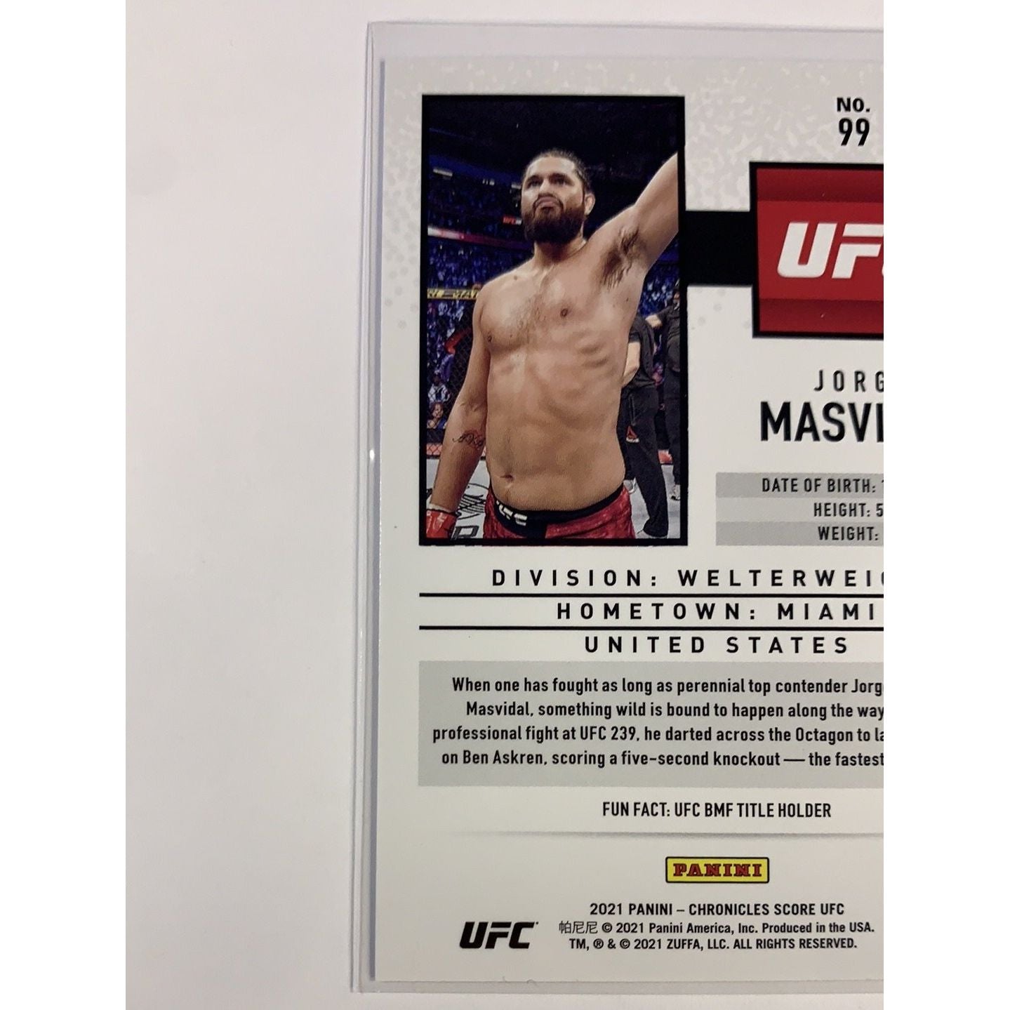 2021 Panini Chronicles Score Jorge Masvidal | Local Legends Cards & Collectibles