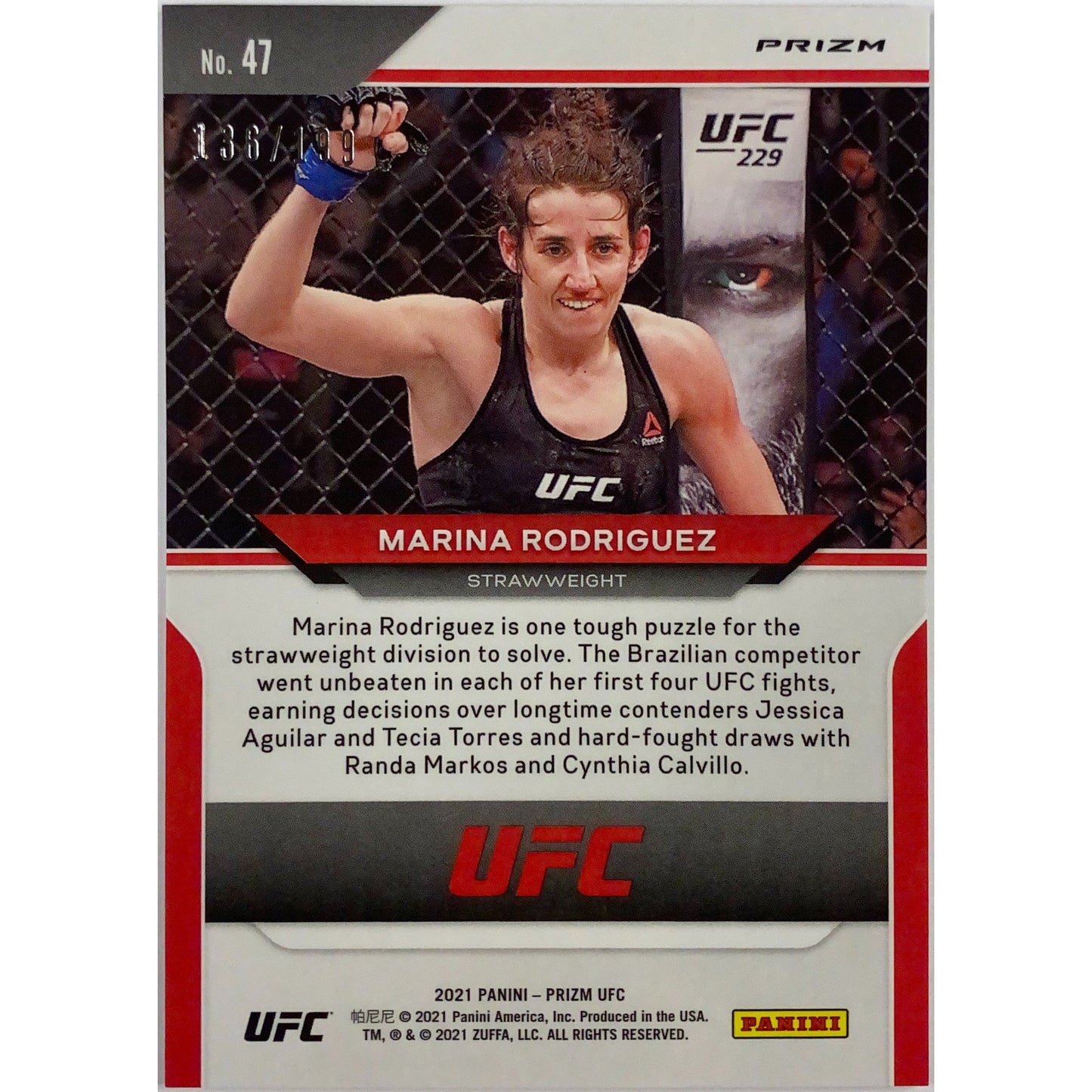2022 Panini Prizm Marina Rodriguez Blue Holo Prizm 136/199 | Local Legends Cards & Collectibles