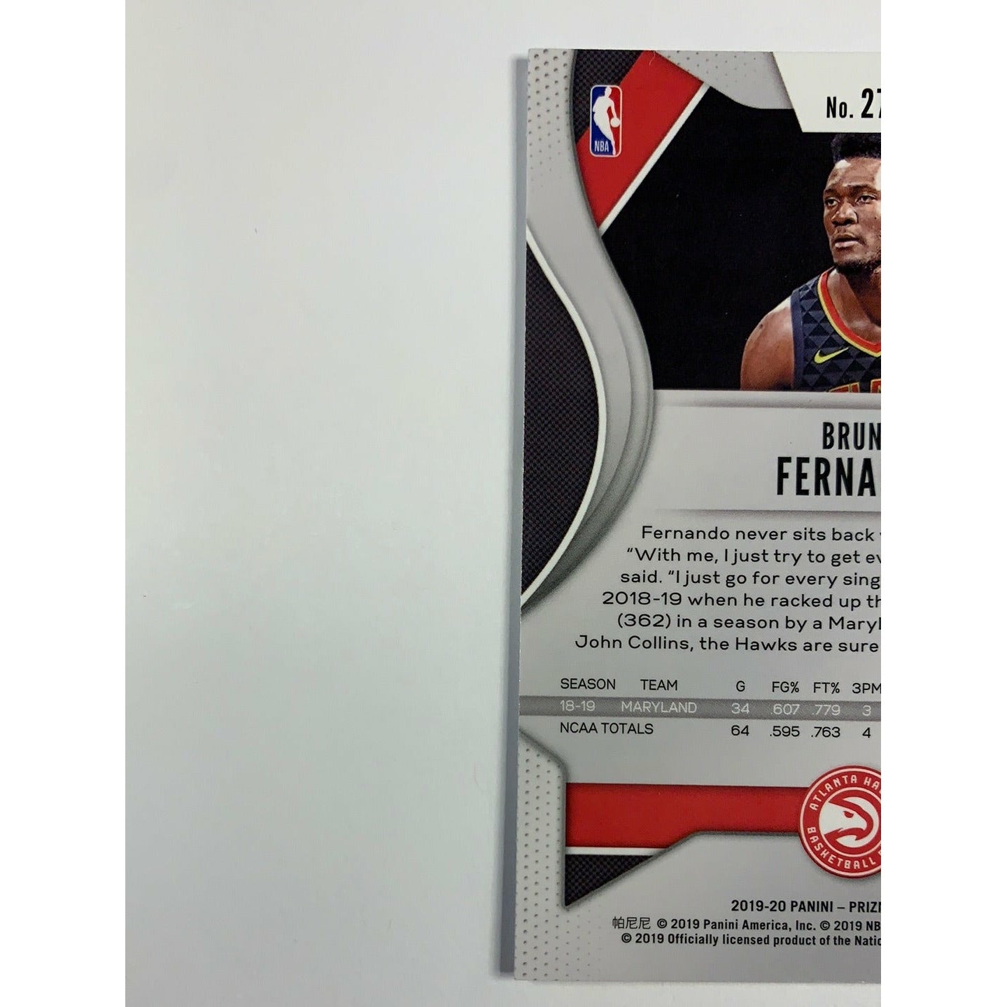 2019-20 Panini Prizm Draft Picks Bruno Fernando Rookie Card | Local Legends Cards & Collectibles