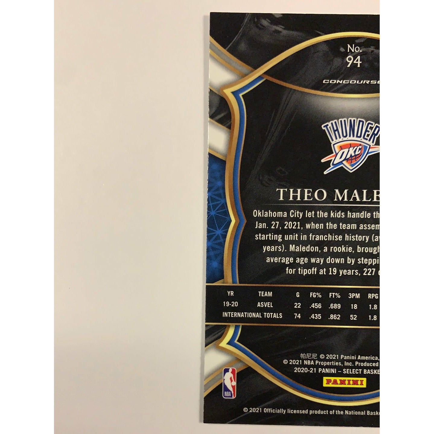 2020-21 Select Theo Maledon Concourse level RC | Local Legends Cards & Collectibles