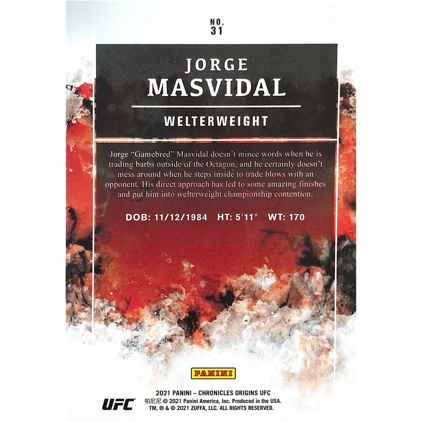 2021 Origins Jorge Masvidal | Local Legends Cards & Collectibles