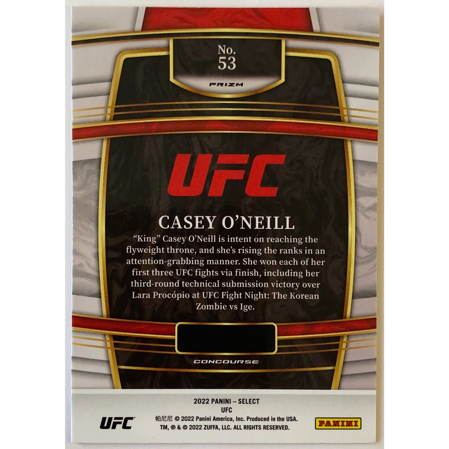 2022 Select Casey O’Neill Orange Flash Prizm RC | Local Legends Cards & Collectibles