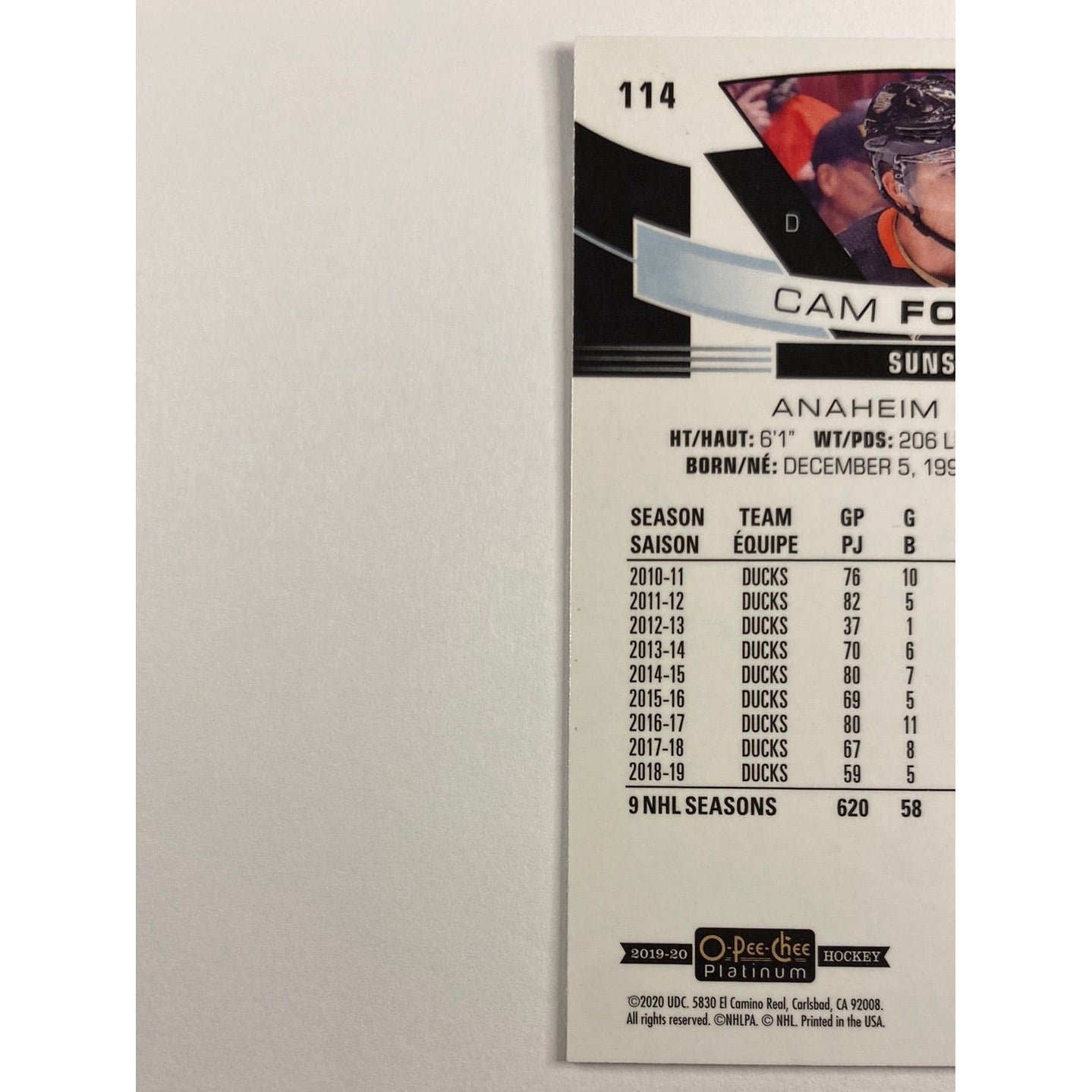 2019-20 O-Pee-Chee Platinum Cam Fowler Sunset | Local Legends Cards & Collectibles