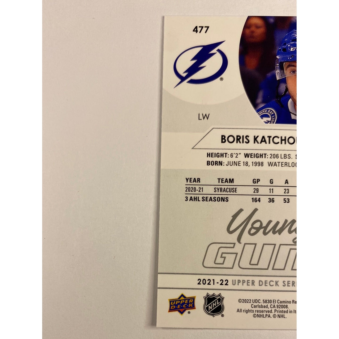 2021-22 Upper Deck Series 2 Boris Katchouk Young Guns | Local Legends Cards & Collectibles