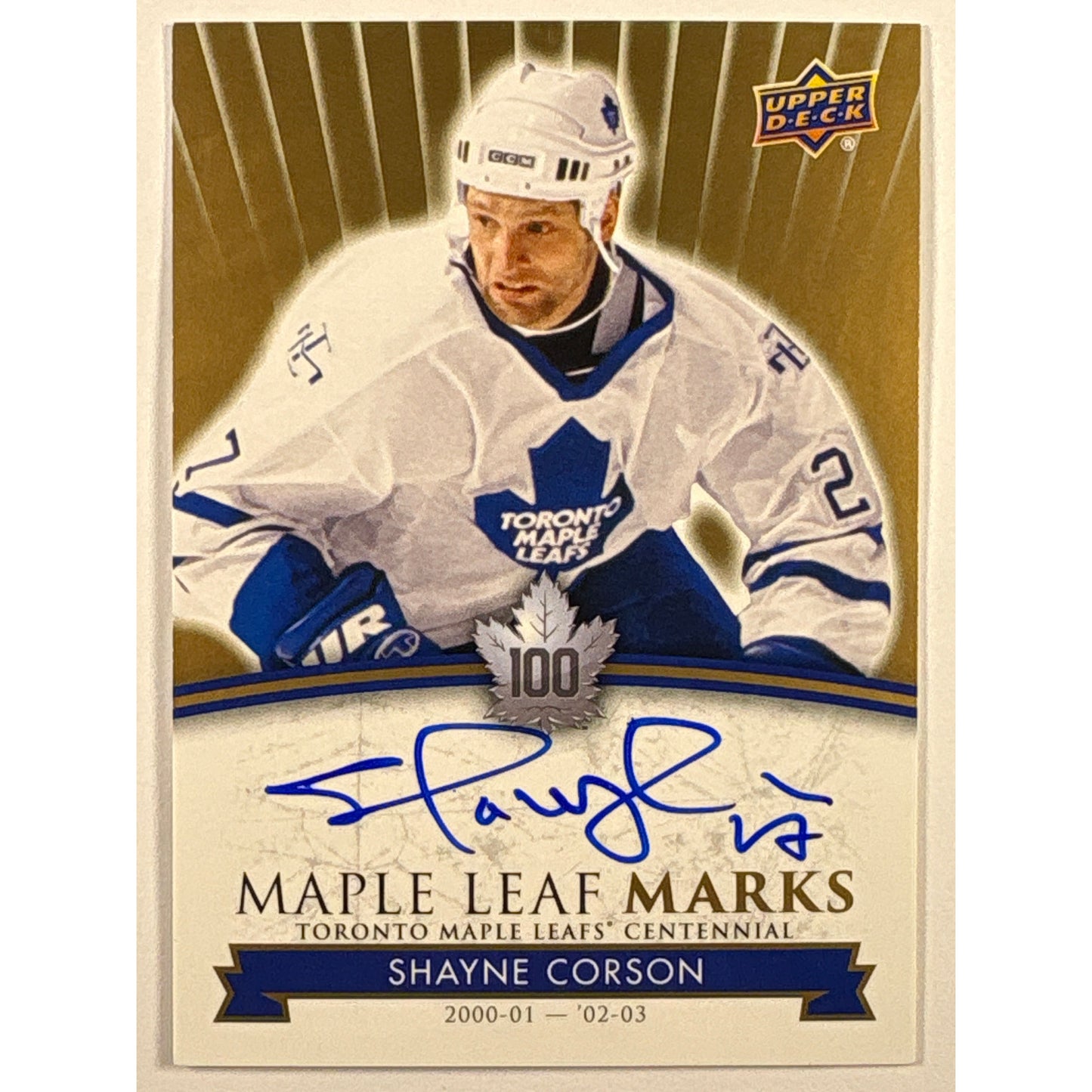 2017 Toronto Maple Leafs Centennial Shayne Corson Auto | Local Legends Cards & Collectibles