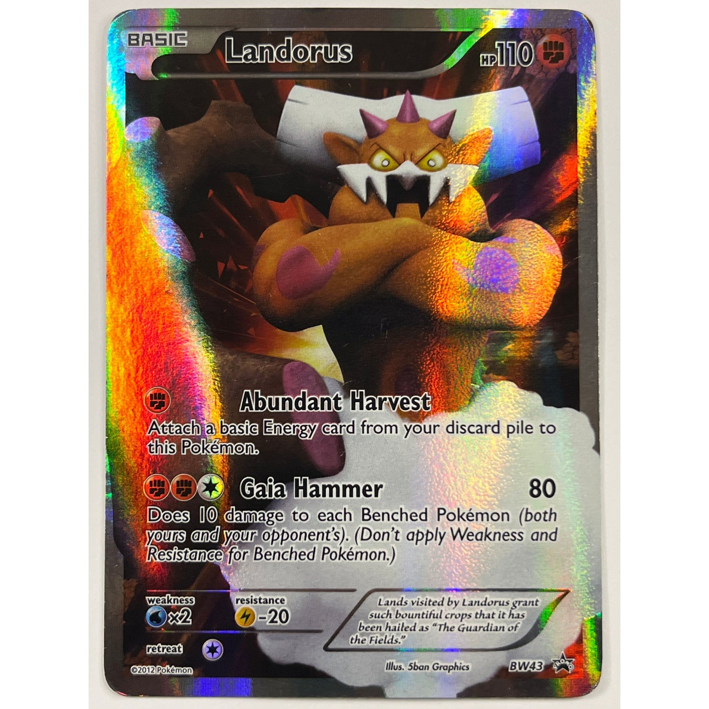 Landorus Holo Black Star Promo BW43