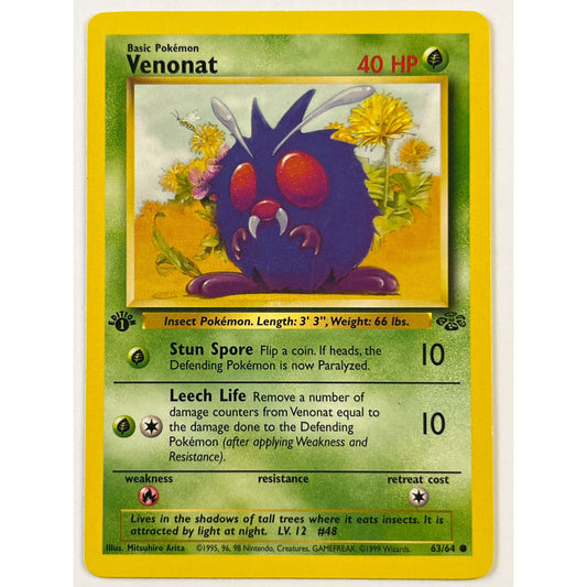 1st Edition Venonat Non Holo Common 63/64