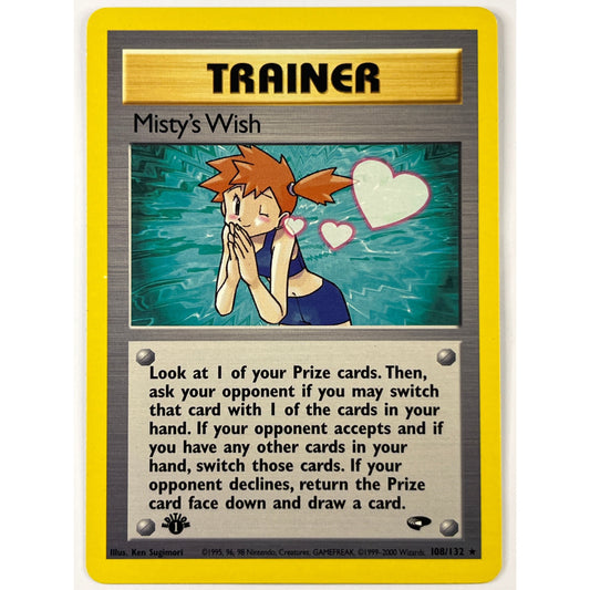 1st Edition Misty’s Wish Non Holo Rare 108/132