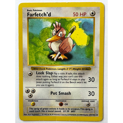 Shadowless Farfetch’d Non Holo Uncommon 27/102