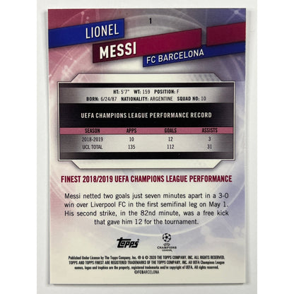 2019-20 Topps Finest Lionel Messi #1