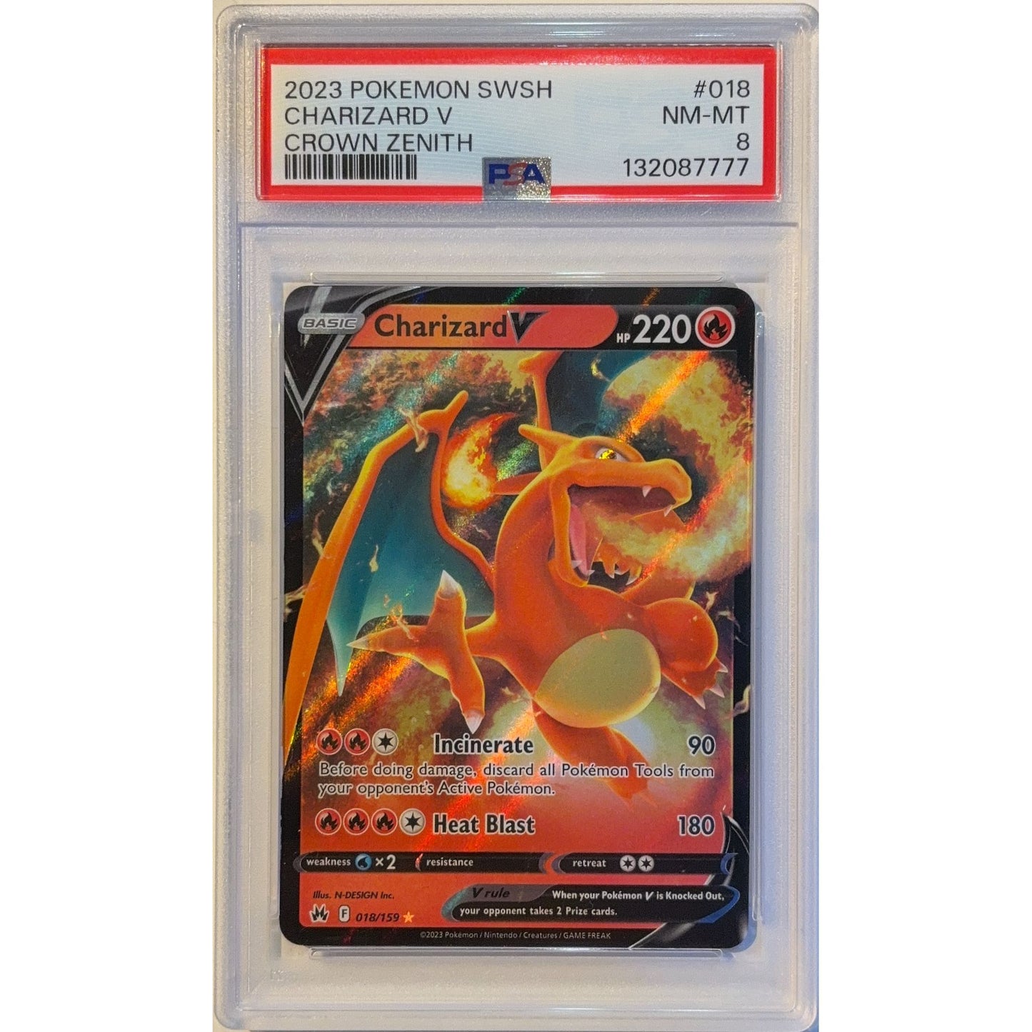 Charizard V Holo Ultra Rare 018/159 PSA 8 NEAR MINT - MINT | Local Legends Cards & Collectibles