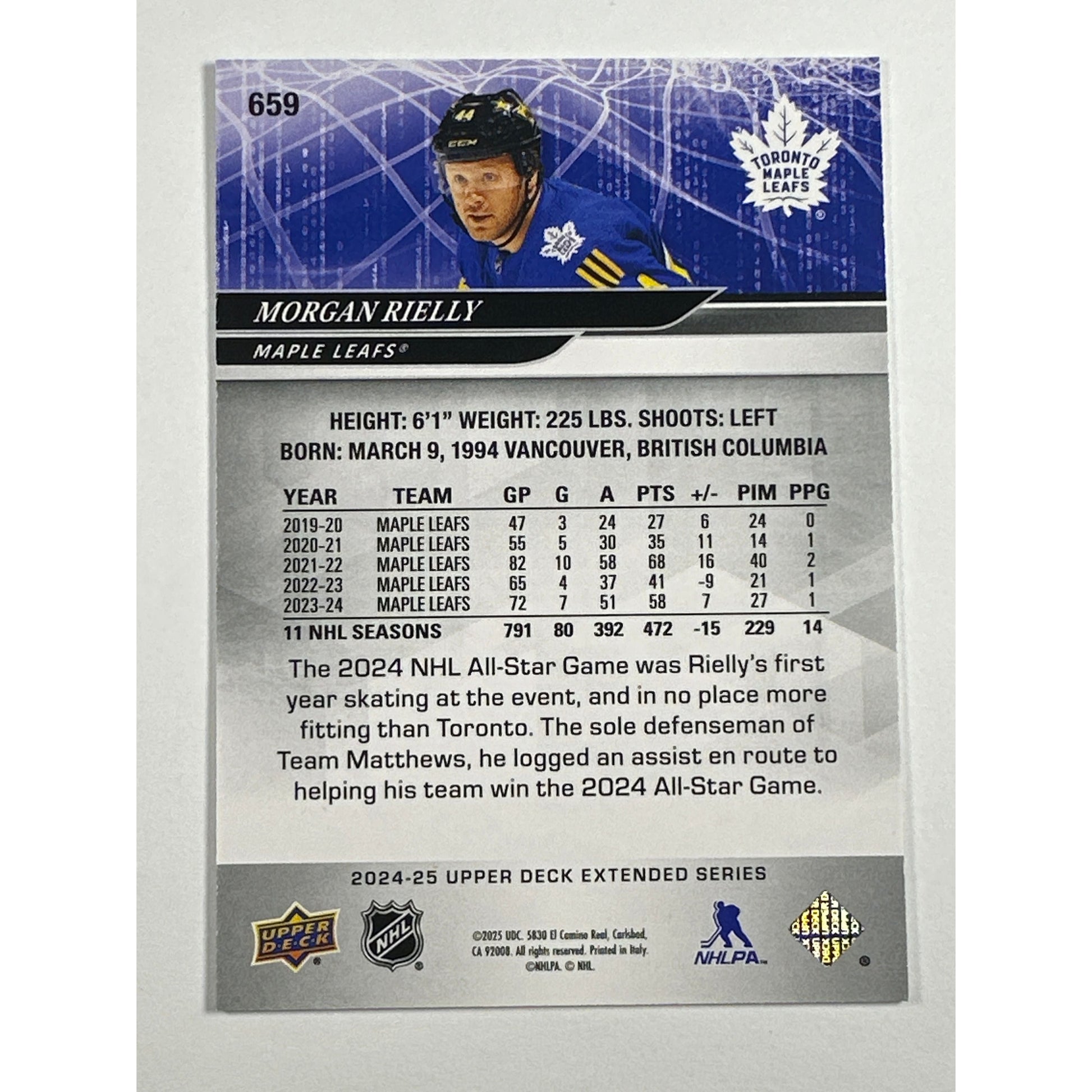 2024-25 Upper Deck Extended Series Morgan Rielly Deluxe /250 | Local Legends Cards & Collectibles