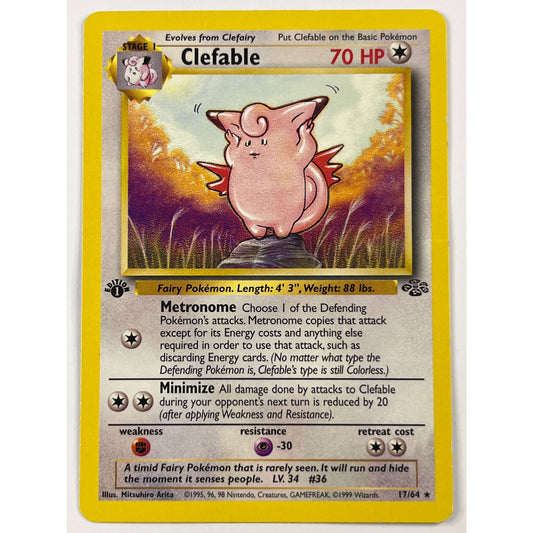 1st Edition Clefable Non Holo Rare 17/64