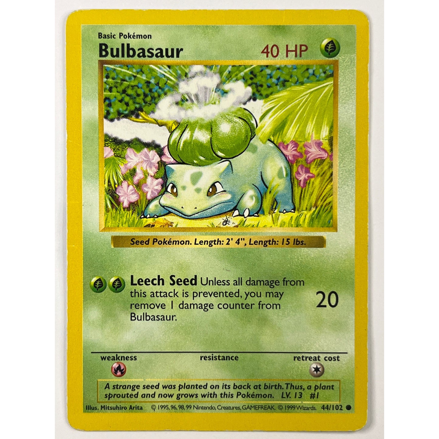 Shadowless Bulbasaur Non Holo Common 44/102