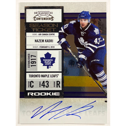 2010-11 Panini Contenders Nazem Kadri Season Ticket Rookie Auto