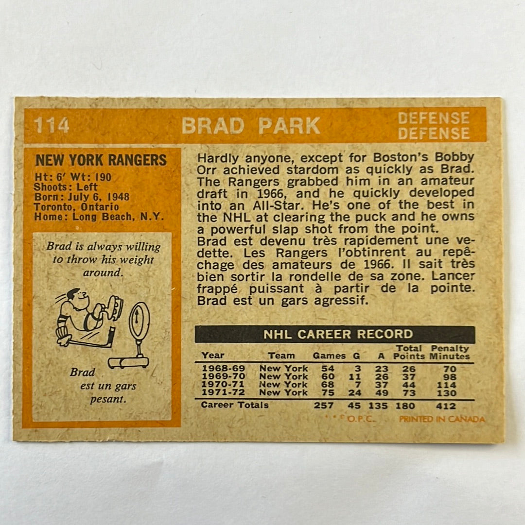 1972-73 O-Pee-Chee Brad Park #114
