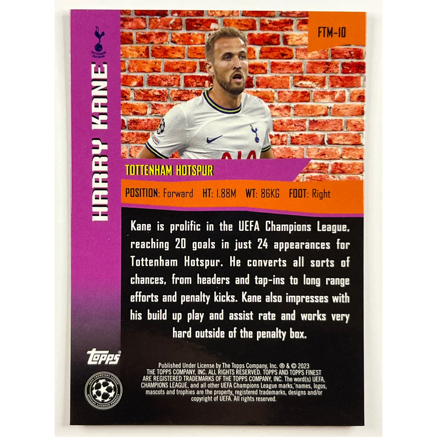 2022-23 Topps Finest Harry Kane The Man Refractor