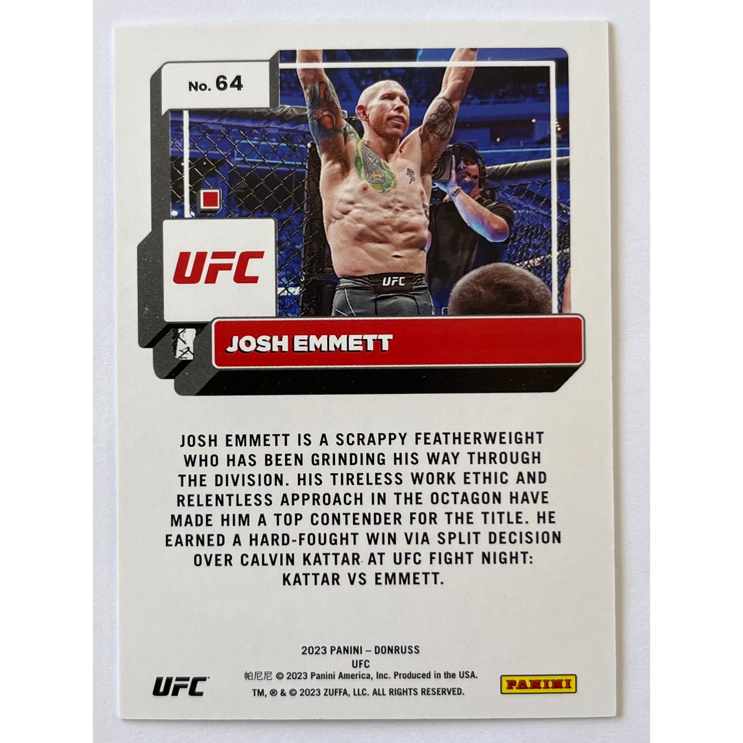 2023 Donruss Josh Emmett 30 Years Holo /30