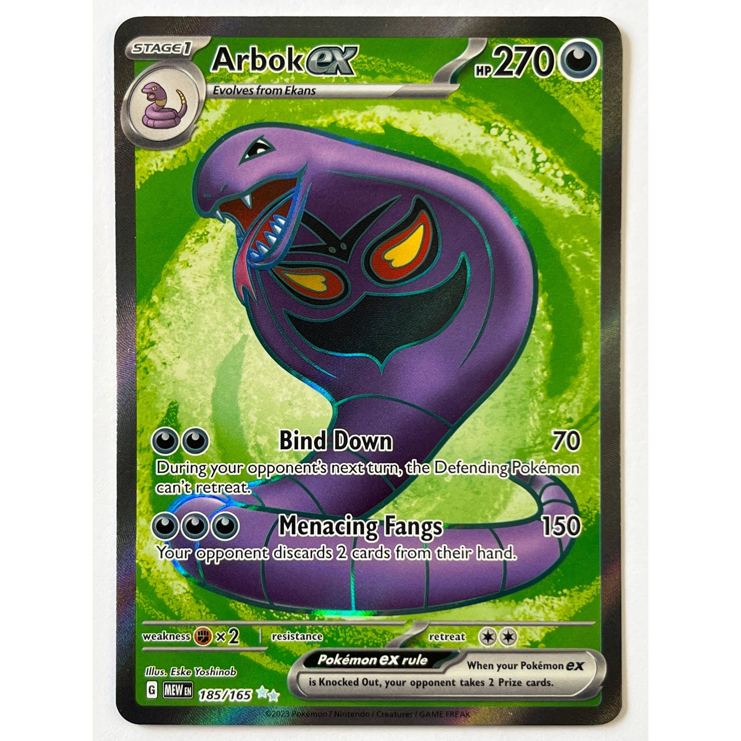 Arbok EX Holo Ultra Rare 185/165