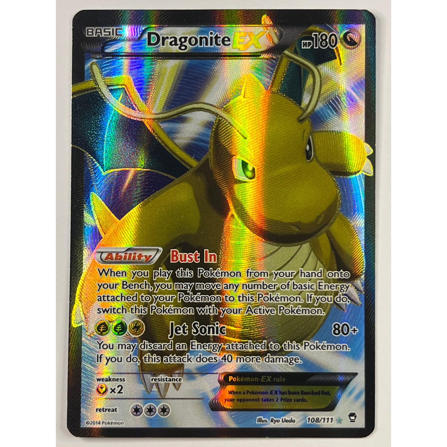 Dragonite EX Holo Full Art Ultra Rare 108/111