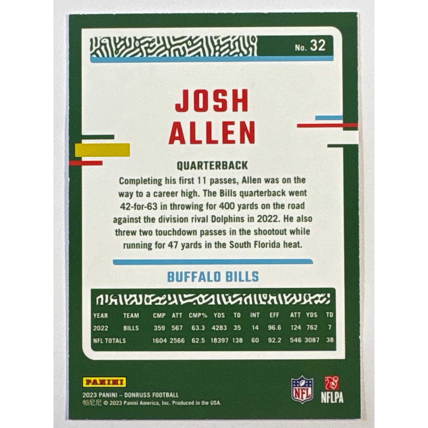 2023 Donruss Josh Allen Blue Foil Press Proof | Local Legends Cards & Collectibles