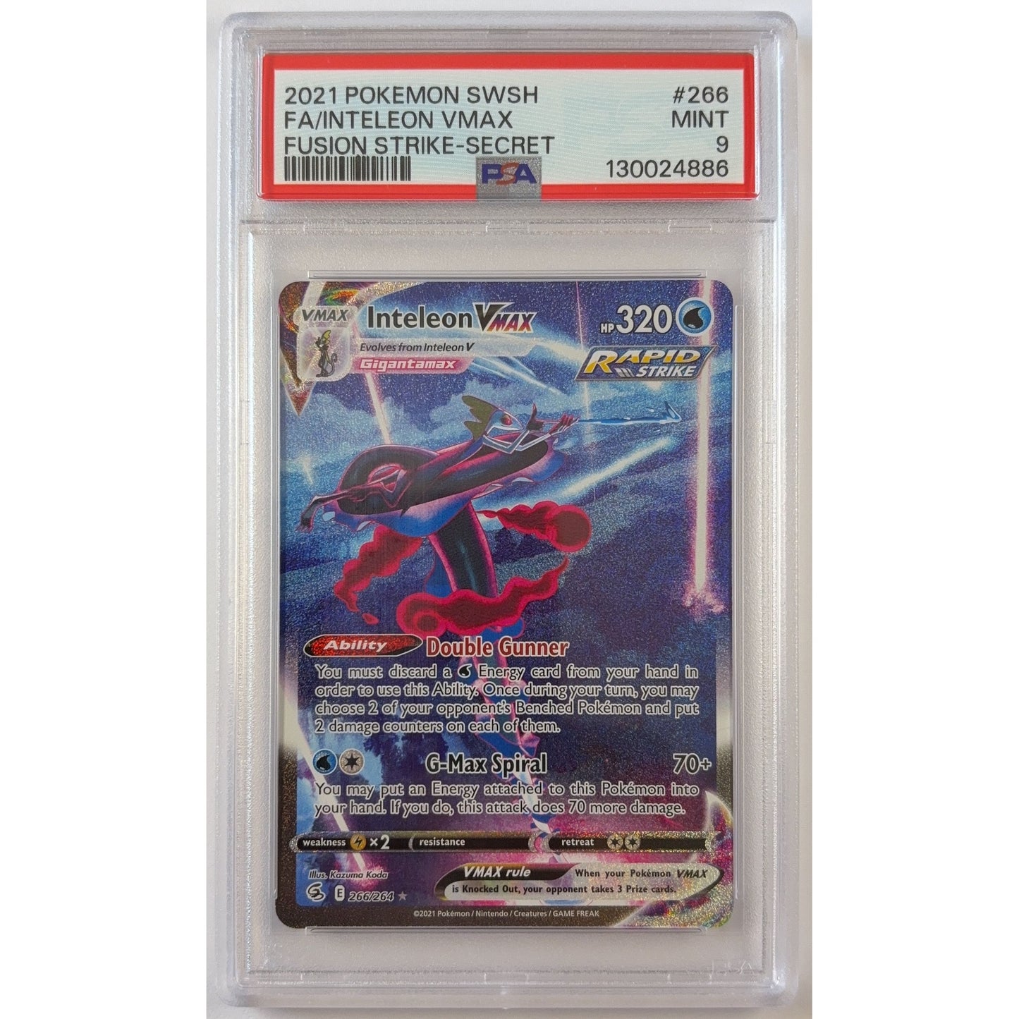 Inteleon VMAX Holo Secret Rare 266/264 PSA 9 MINT | Local Legends Cards & Collectibles