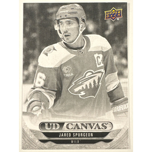 2024-25 Upper Deck Extended Series Jared Spurgeon UD Canvas Black & White | Local Legends Cards & Collectibles
