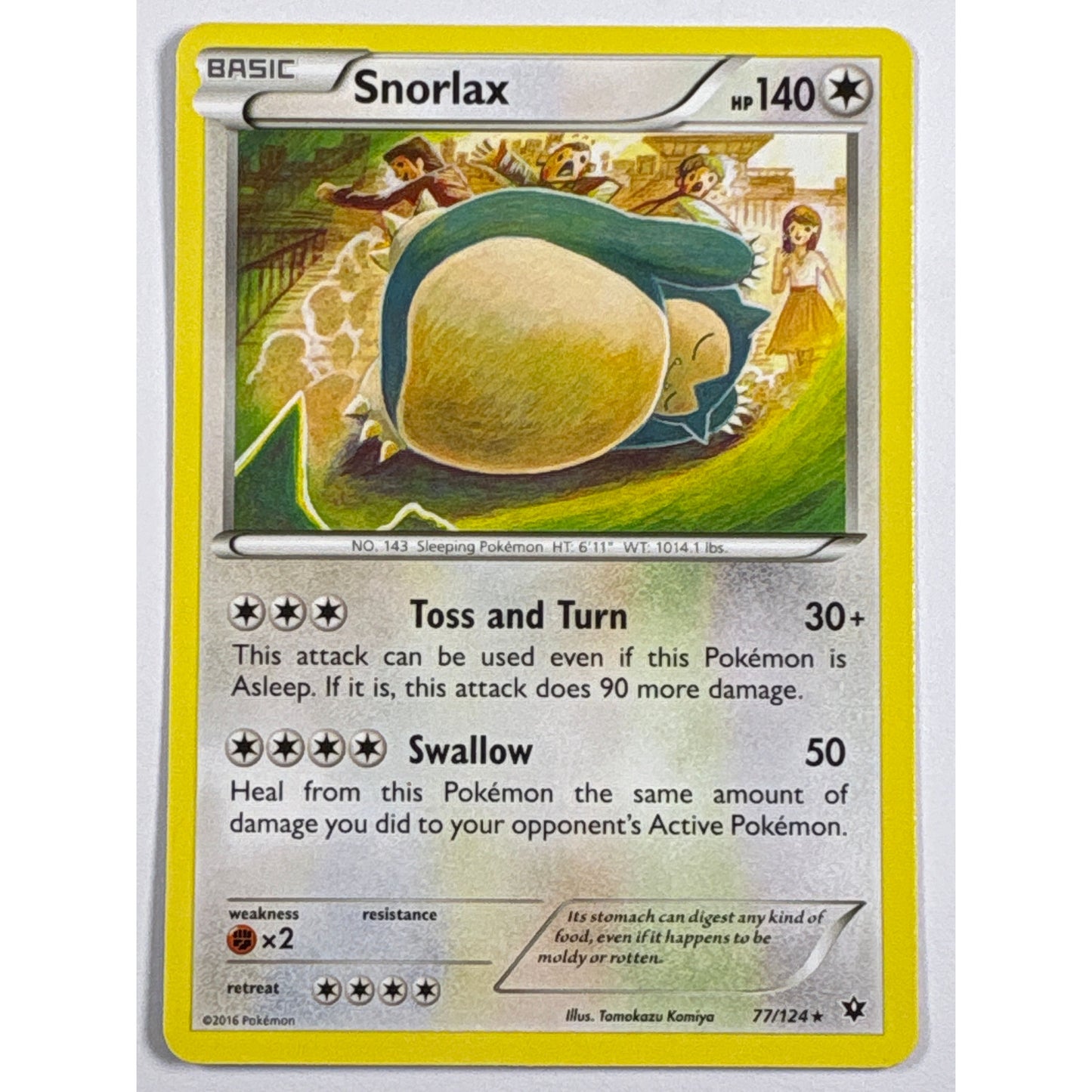 Snorlax Non Holo Rare 77/124