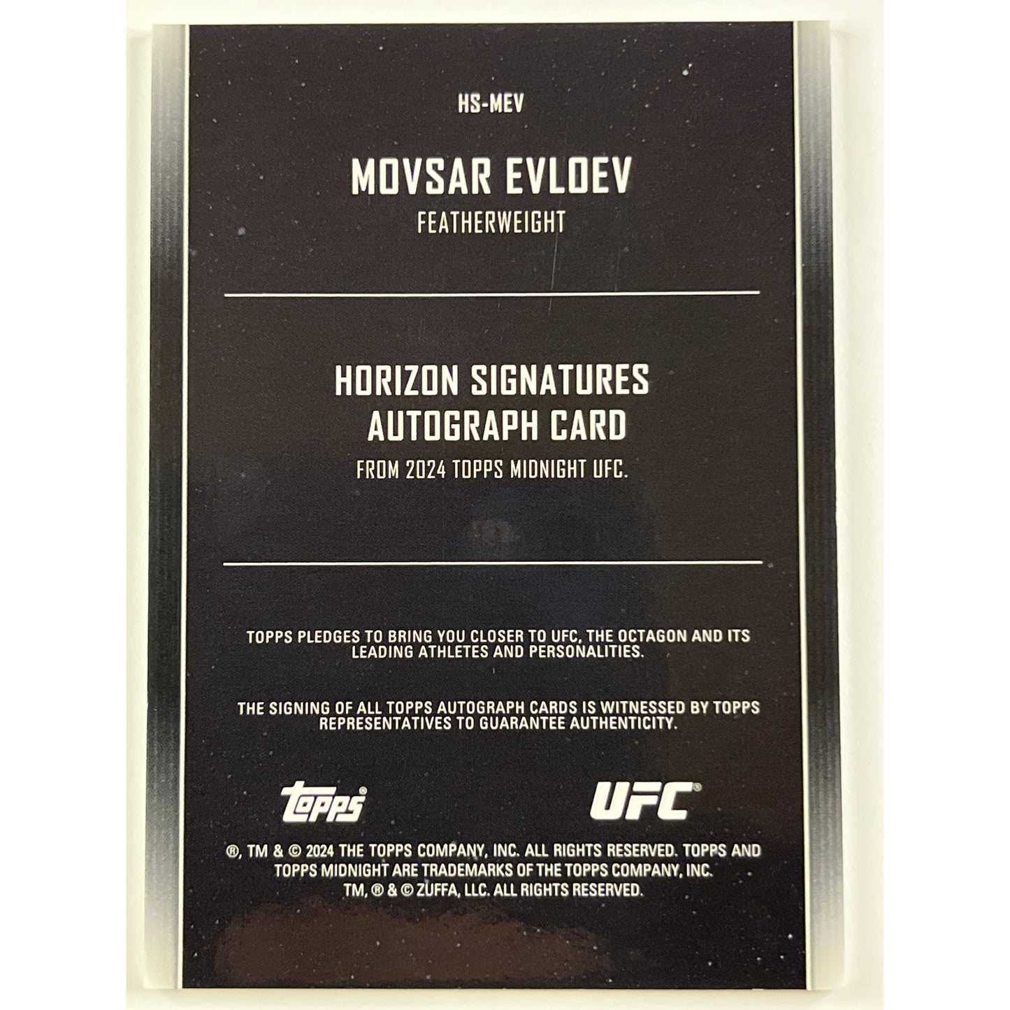 2024 Topps Midnight Movsar Evloev Horizon Signatures /12