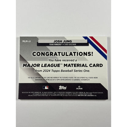 2024 Topps Series 1 Josh Jung Major League Material 05/25 | Local Legends Cards & Collectibles