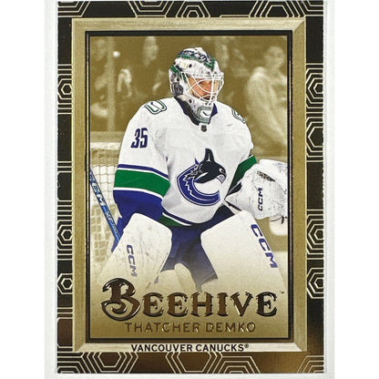2024-25 Upper Deck Extended Series Thatcher Demko Bee Hive Gold Foil | Local Legends Cards & Collectibles