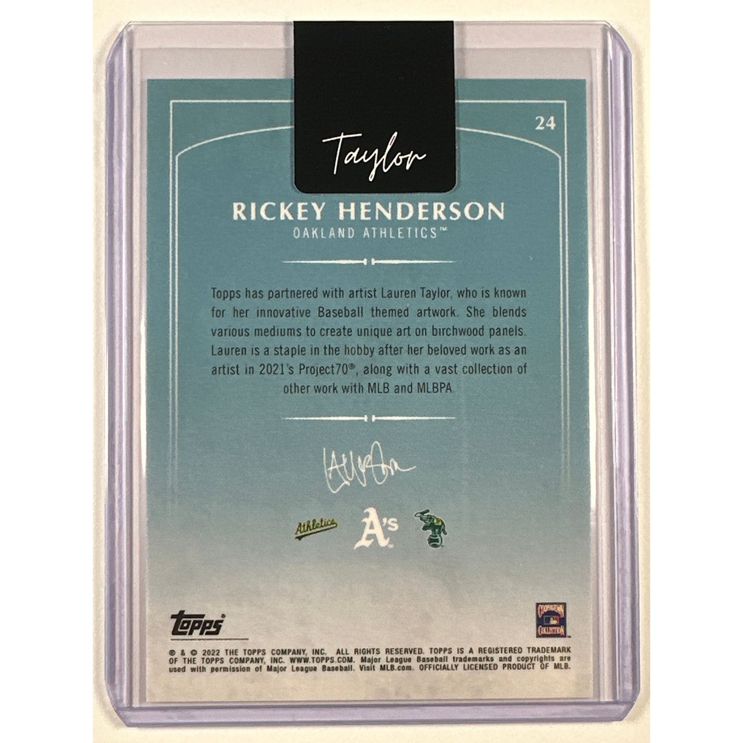 2022 Topps x Lauren Taylor Rickey Henderson Black Autograph | Local Legends Cards & Collectibles