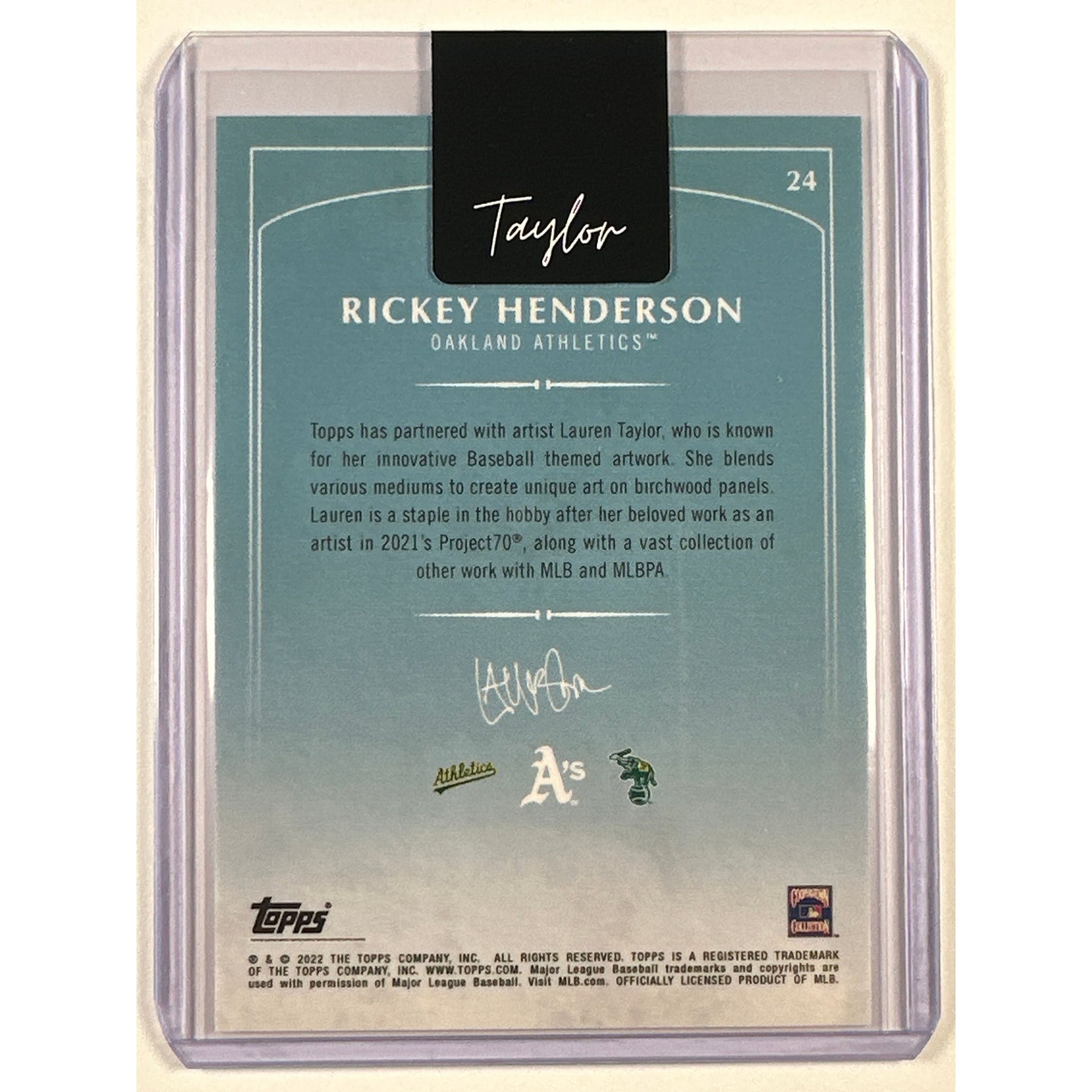 2022 Topps x Lauren Taylor Rickey Henderson Black Autograph | Local Legends Cards & Collectibles