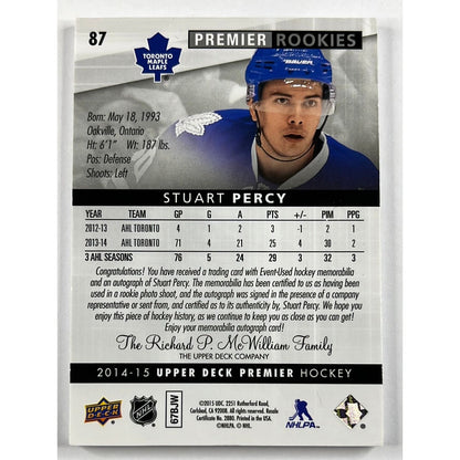 2014-15 Premier Stuart Percy Premier Rookie Auto Patch /299