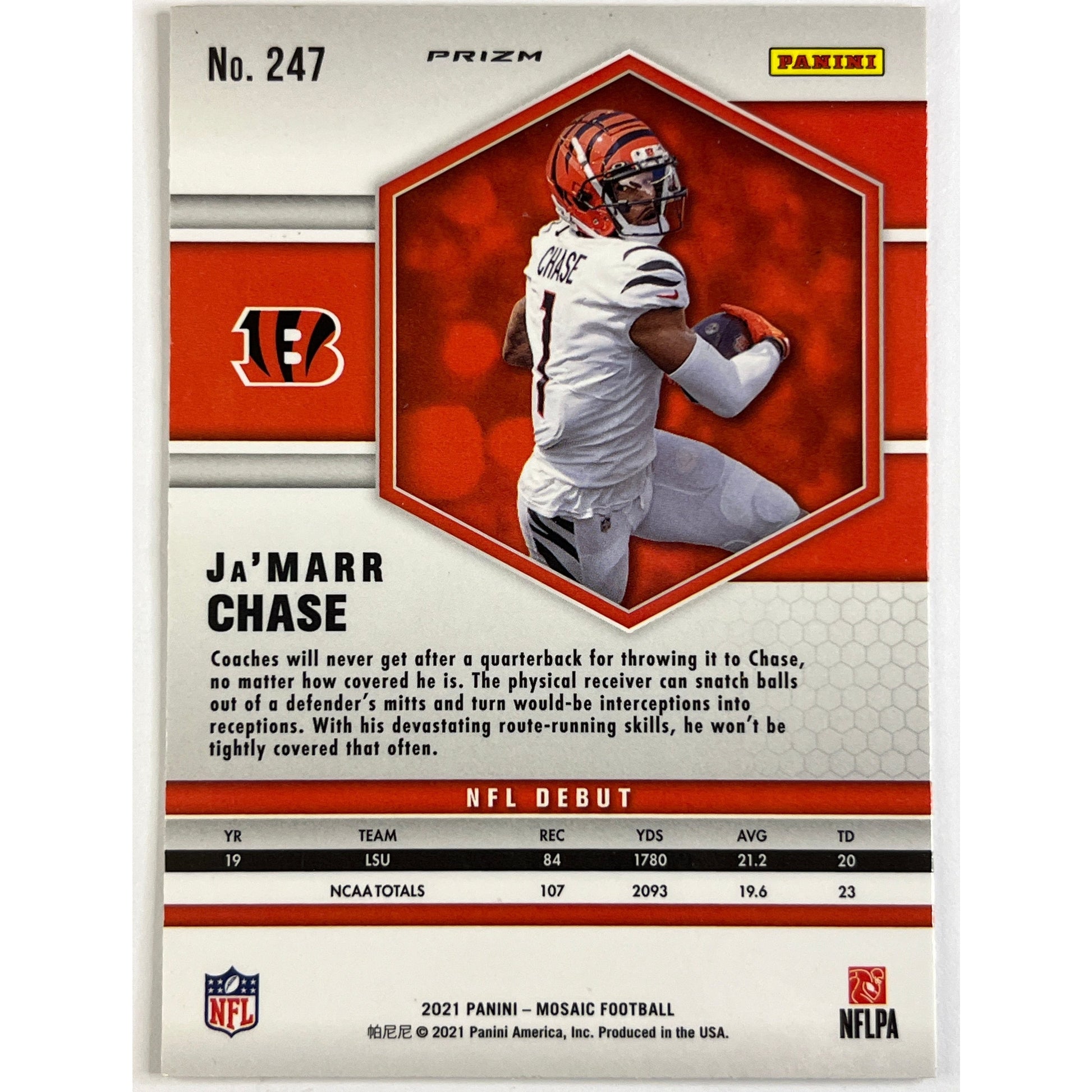 2021-22 Panini Mosaic Ja’marr Chase Pink Camo | Local Legends Cards & Collectibles