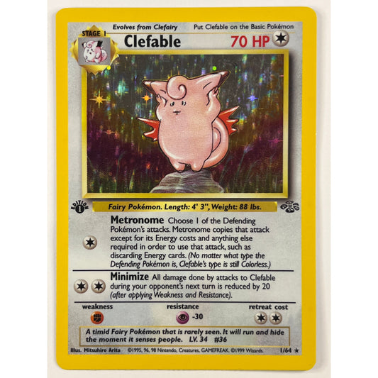 1st Edition Clefable Holo Rare 1/64