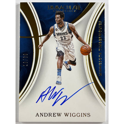 2015-16 Immaculate Collection Andrew Wiggins 2nd Year Auto /60