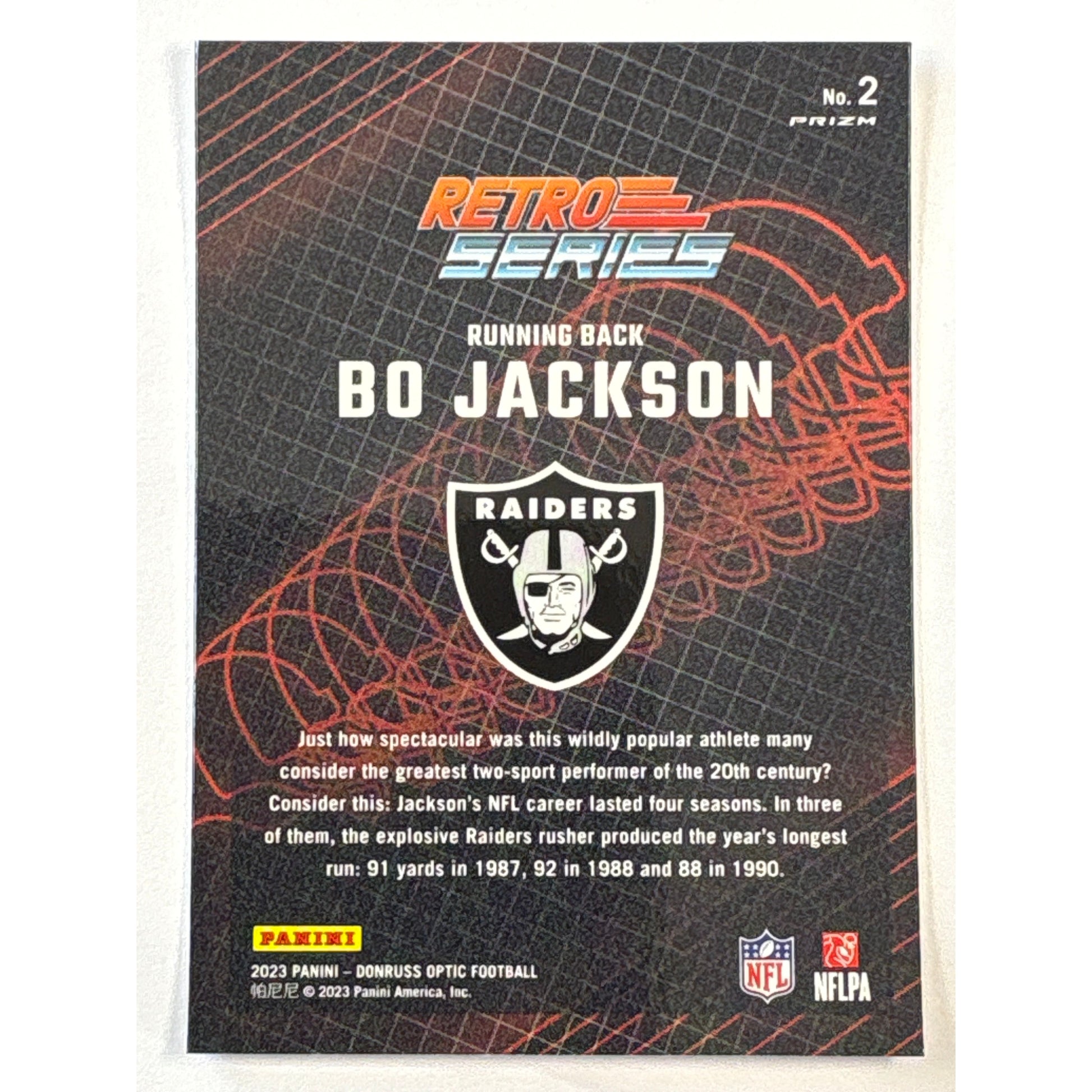 2023 Donruss Optic Bo Jackson Retro Series Holo | Local Legends Cards & Collectibles