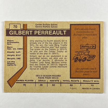 1972-73 O-Pee-Chee Gilbert Perreault #70