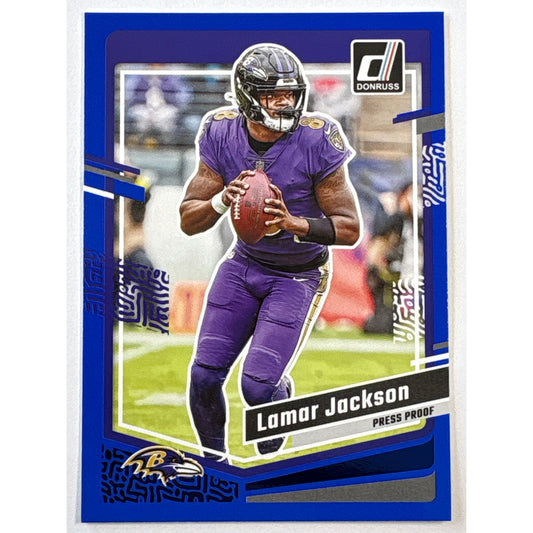 2023 Donruss Lamar Jackson Blue Foil Press Proof | Local Legends Cards & Collectibles