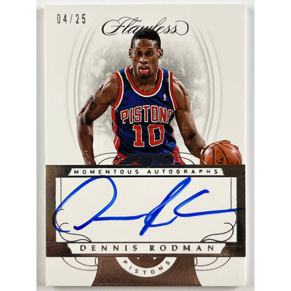 2017-18 Panini Flawless Dennis Rodman Momentous Autographs /25