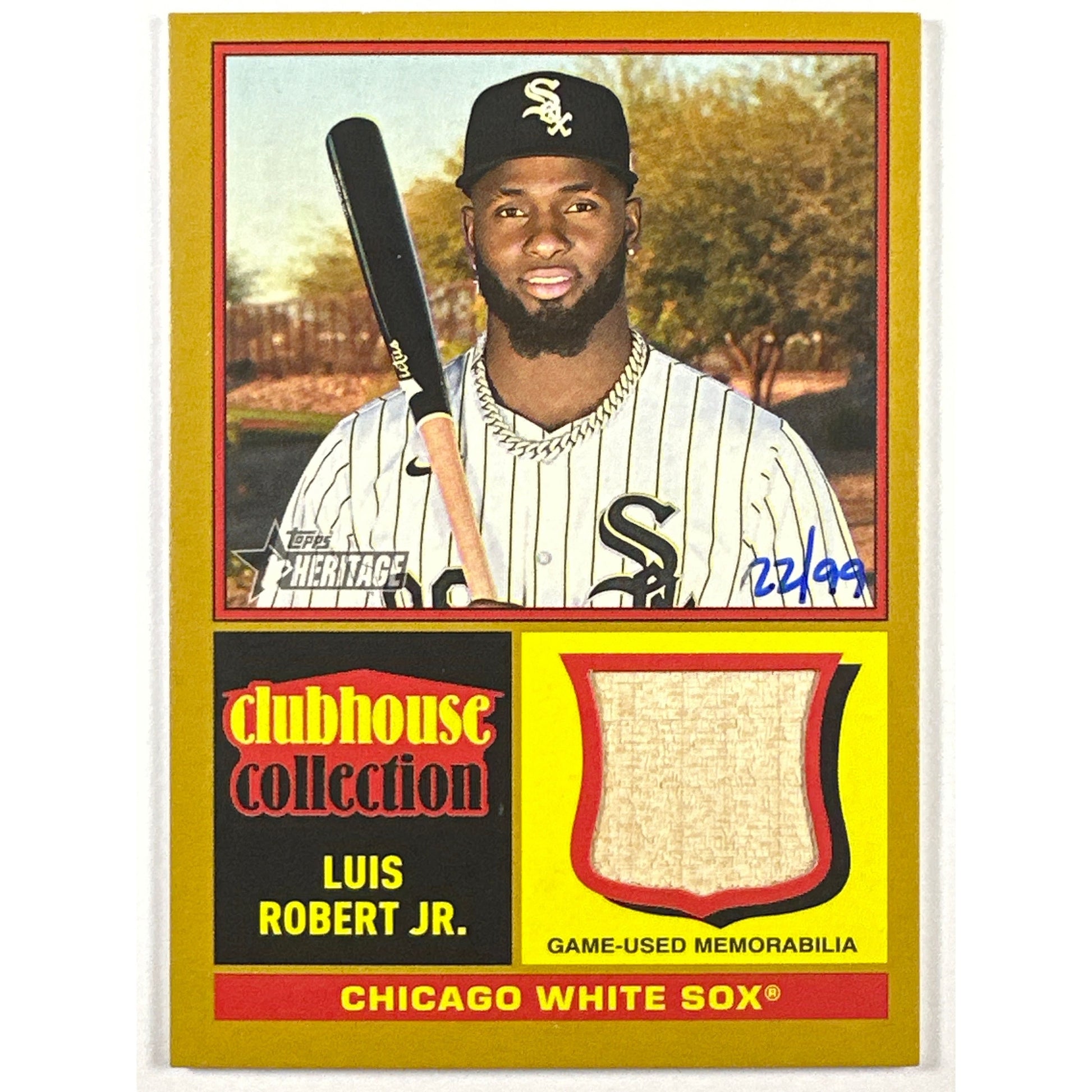 2025 Topps Heritage Luis Robert Jr. Clubhouse Collection Relic /99 | Local Legends Cards & Collectibles