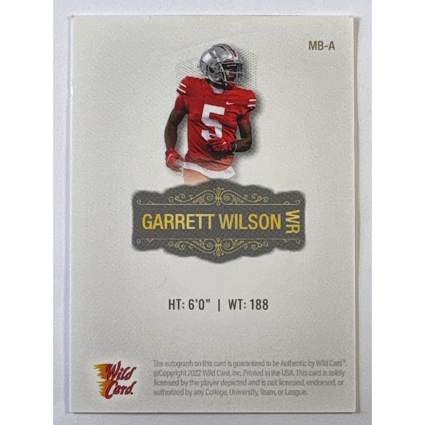 2022 Wild Card MATTE Garrett Wilson Premium Auto Gold Foil /10 | Local Legends Cards & Collectibles