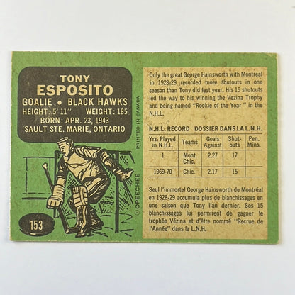 1970-71 O-Pee-Chee Tony Esposito #153