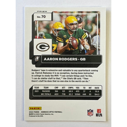 2022 Donruss Optic Aaron Rodgers Stars Emoji Silver Holo Prizm | Local Legends Cards & Collectibles