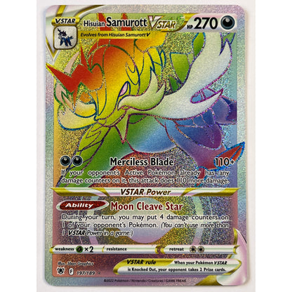 Hisuian Samurott VSTAR Holo Rainbow Rare 197/189